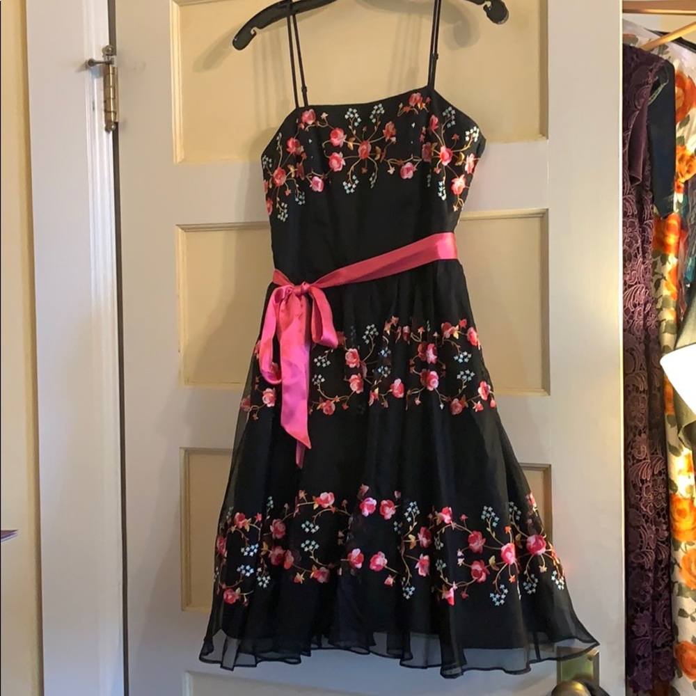 Vintage embroidered Betsey Johnson party dress